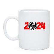 Чашка з написом "2024 - рік дракона"