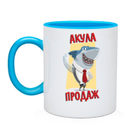 Чашка с надписью "Акула продаж"