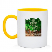 Чашка с надписью "Keep calm and play Minecraft"