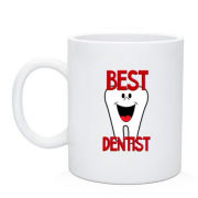 Чашка с надписью "Лучший дантист"