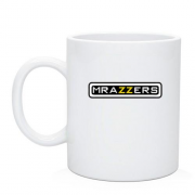 Чашка з написом "Mrazzers" в стилі Brazzers