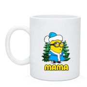 Чашка с новогодним миньоном "Мама"