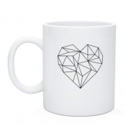 Чашка с полигональным сердцем