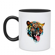 Чашка с разноцветным тигром