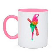 Чашка з рожевим папугою