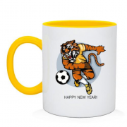 Чашка з тигром-футболістом