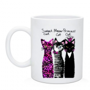 Чашка з трьома котами "sweet, princess, meow" (1)