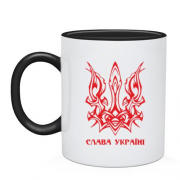 Чашка с тризубом и надписью "Слава Украине"