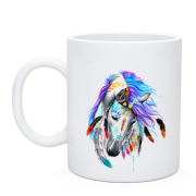 Чашка з яскравим конем