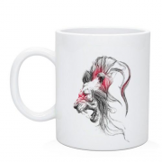 Чашка со стилизованным профилем льва