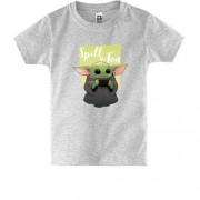 Детская футболка Baby Yoda Spill the Tea