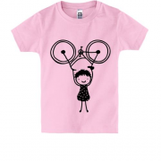 Дитяча футболка Дівчинка з велосипедом