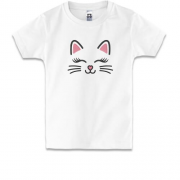 Детская футболка Кошачья мордочка (Вышивка)