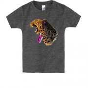Детская футболка Леопард с плеером