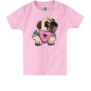 Дитяча футболка Мопс з пончиком