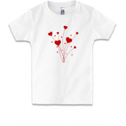 Детская футболка Надувные шарики-сердечки (Вышивка)