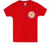 Детская футболка Ромашка с сердечком (Вышивка)