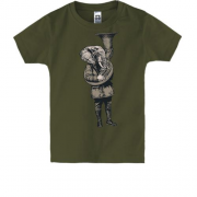 Дитяча футболка Слон хіпстер з трубою