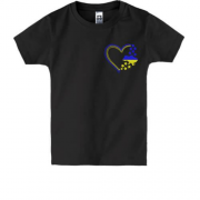 Детская футболка Украина в сердце со звездами (Вышивка)