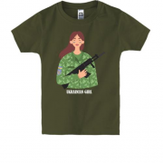 Детская футболка Ukrainian girl (Military)