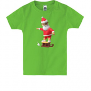 Детская футболка "3D Санта на санях"