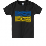 Детская футболка "Флаг Украины в виде волн"