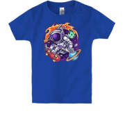 Детская футболка "Космонавт - скейтер"