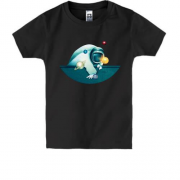 Детская футболка "Космонавт-бильярдист"