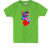 Дитяча футболка "Котик в стилі поп-арт"