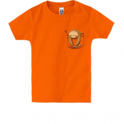 Детская футболка "Ленивец в кармане"