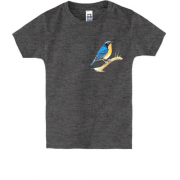 Детская футболка "Сине-желтая птичка"