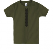 Дитяча футболка - вишиванка з візерунком гладдю (Вишивка)