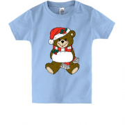Дитяча футболка з плюшевим ведмедиком в шапці Санти