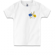 Дитяча футболка колоски з квітами АРТ (Вишивка)