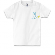 Детская футболка мини Голубь мира (Вышивка)