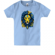 Детская футболка с Желто-синим львом