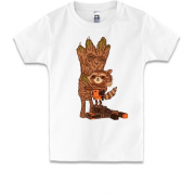 Детская футболка с Грутом и енотом из Стражей Галактики