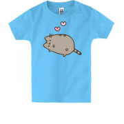 Дитяча футболка з Пушин котом і сердечками