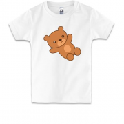 Детская футболка с  лежащим плюшевым медведем