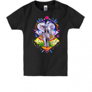 Дитяча футболка з арт-слоном