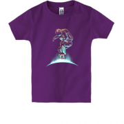 Детская футболка с астронавтом на скейте