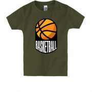Дитяча футболка з баскетбольним м'ячем гербом