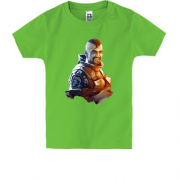 Дитяча футболка з бійцем та шевроном "УКРОП"