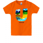 Детская футболка с буквой "U" Ukraine