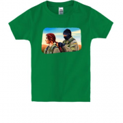 Детская футболка с девушкой и парнем ВСУ