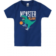 Детская футболка с динозавром баскетболистом