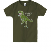 Детская футболка с динозавром и надписью "Т rex neon"