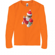 Детская футболка с длинным рукавом 3D Санта спешит на праздник"