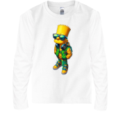 Детская футболка с длинным рукавом Барт в очках