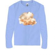 Детская футболка с длинным рукавом Бежевое акварельное облако